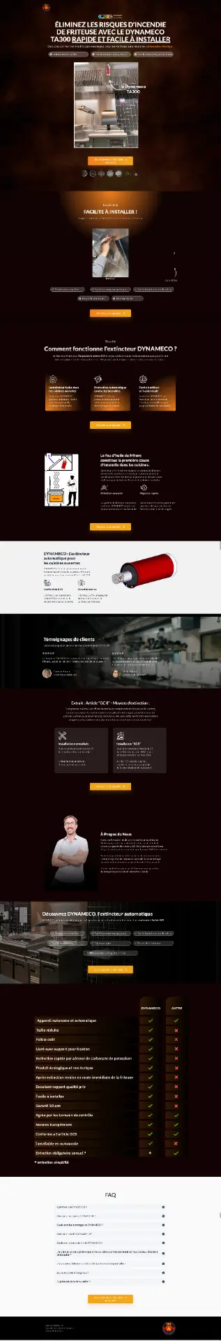 Aperçu du site Dynameco — Extincteur automatique