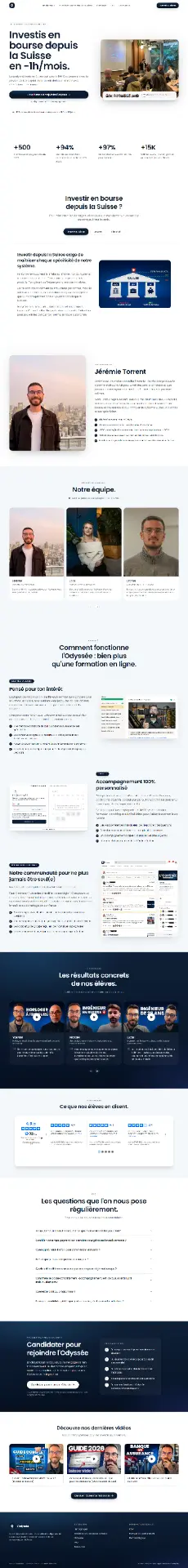 Aperçu du site L'Odyssée — Formation bourse