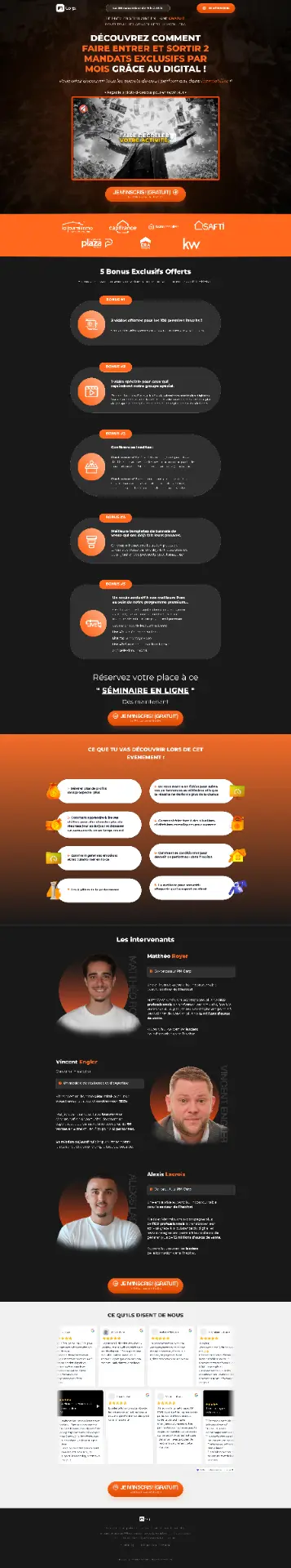 Aperçu du site PM Corp — Événementiel